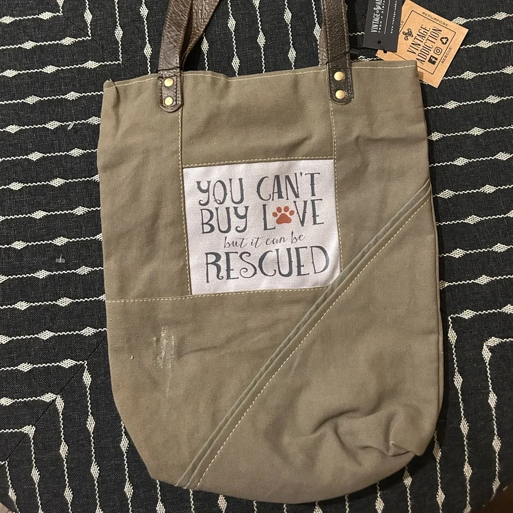 NWT Vintage Addiction Rescue Dog Recycled
Military Tent Tote - Picture 3 of 11